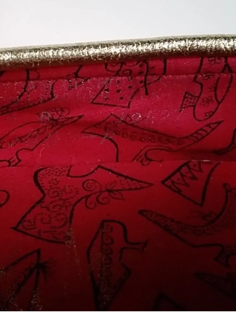 Gold Ballet Flats with Red Insole - Unknown Brand
